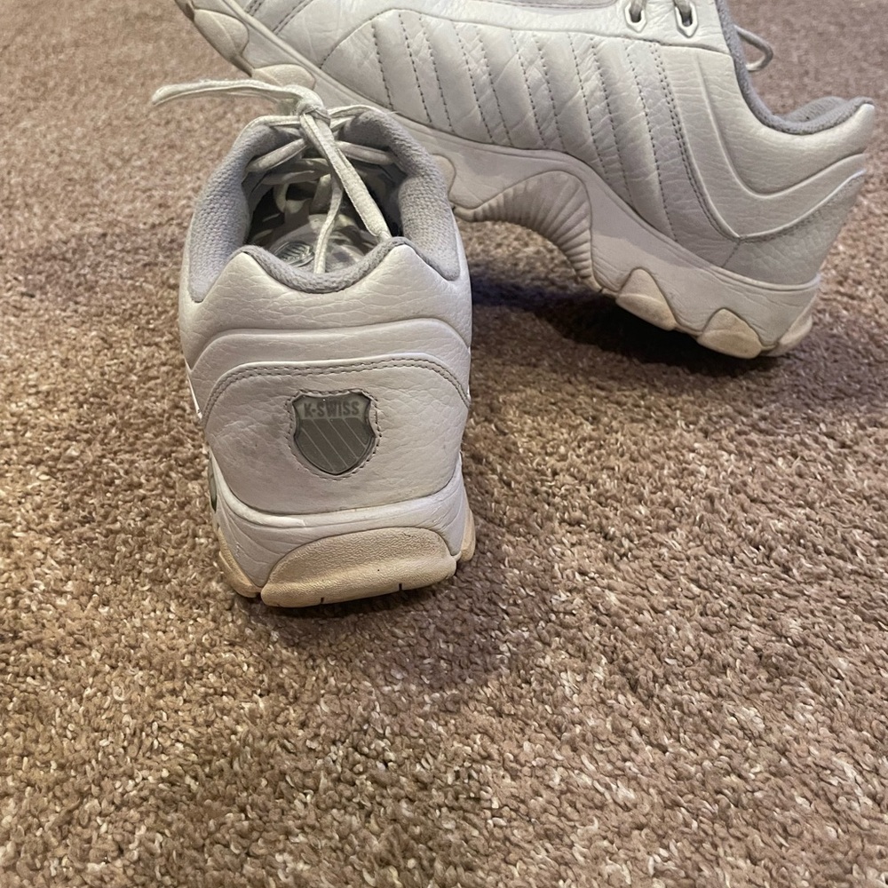 K-Swiss White and Gray Athletic Sneakers